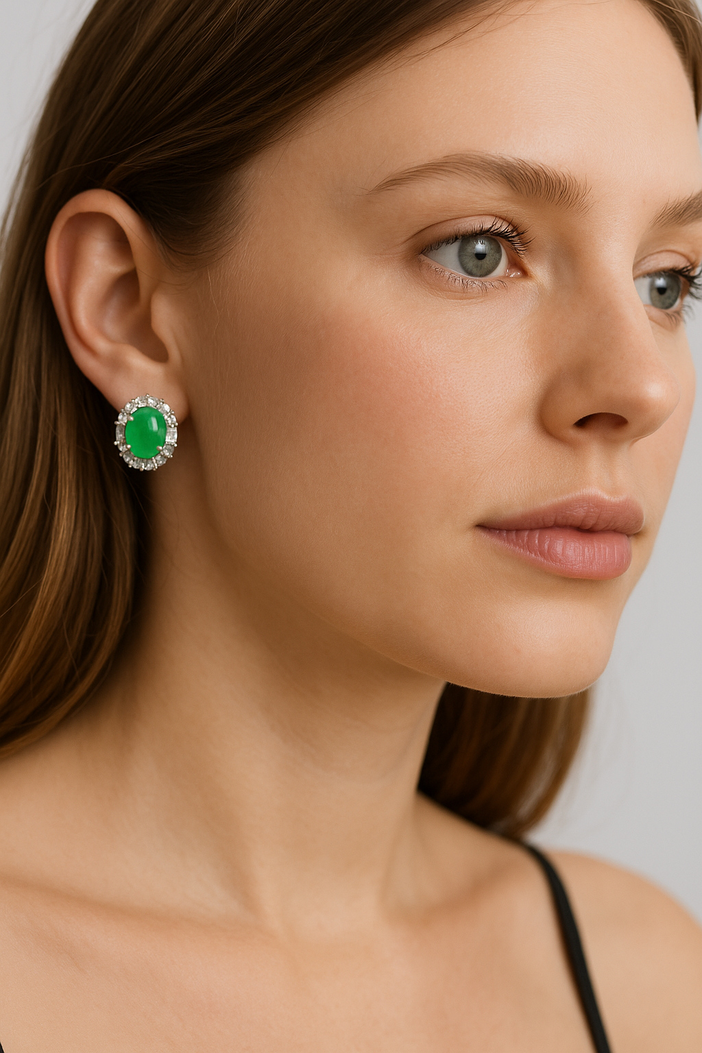 #LE0040#  Earrings with Jade  – Natural Jade Texture Design