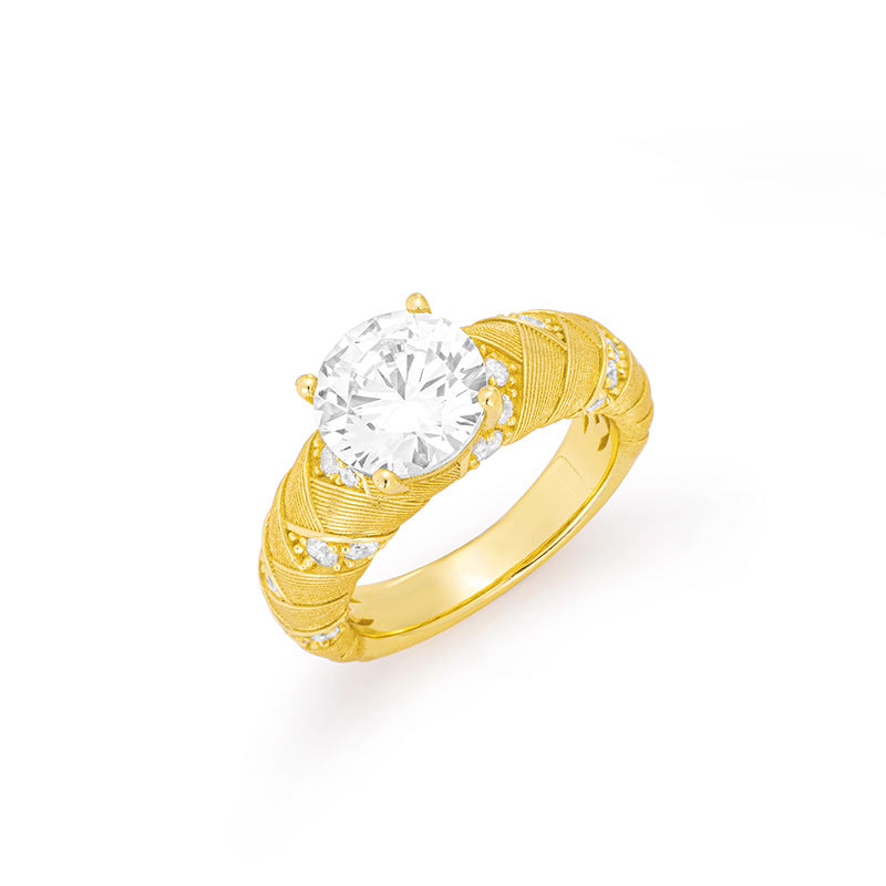 #BJ0006# Ring with Zircon Stone – Elegant Solitaire Design