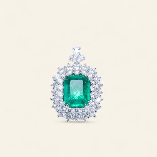 #LD0147# Pendant with Princess-Cut Emerald