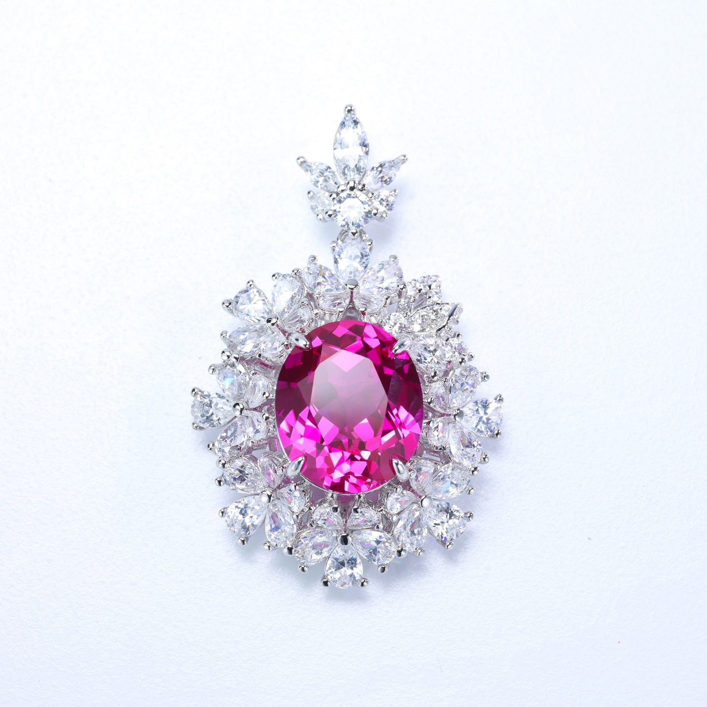 #HD0048# Pendant with Oval-Cut Pink Gemstone