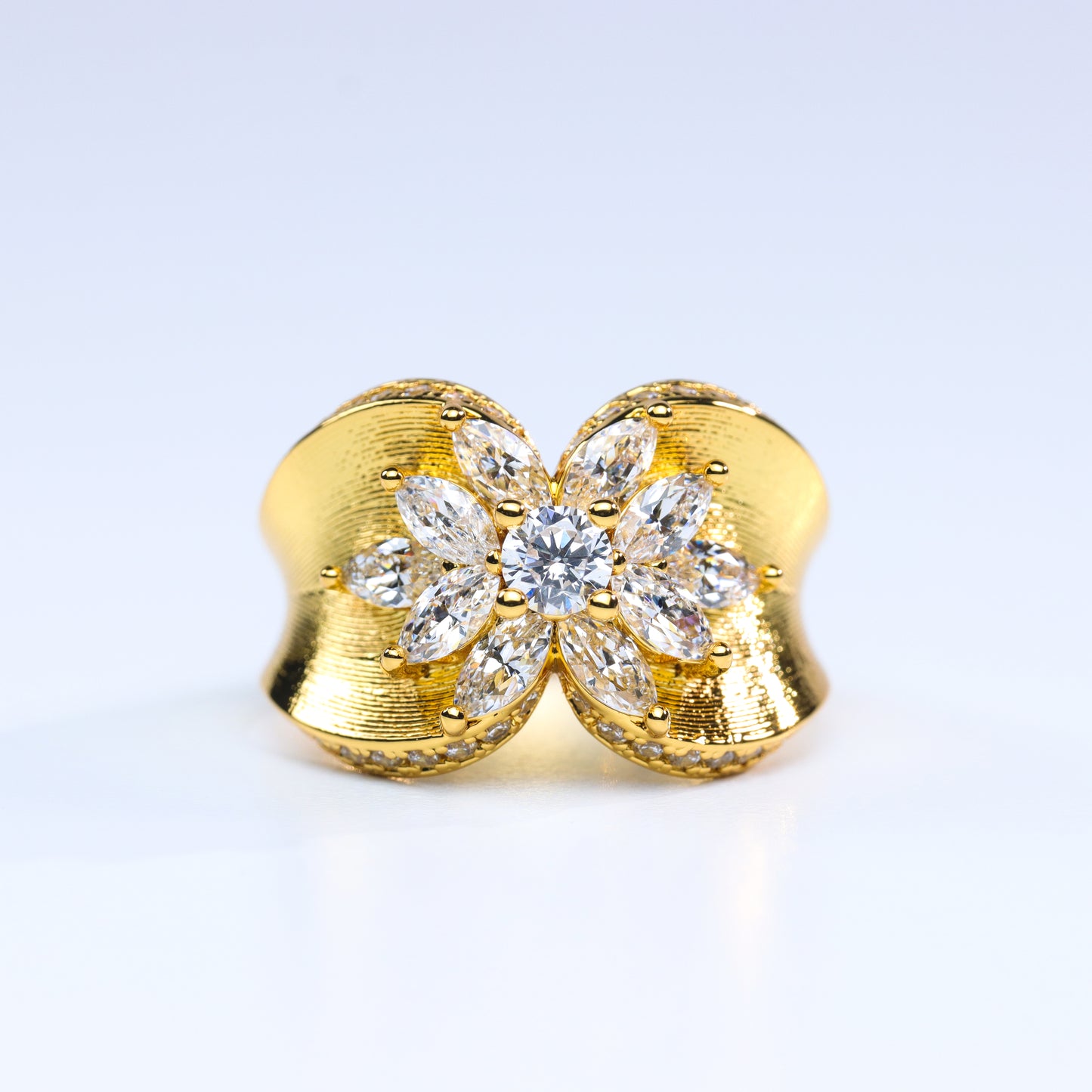 #BJ0023# Vintage Ring – Brushed Metal Finish