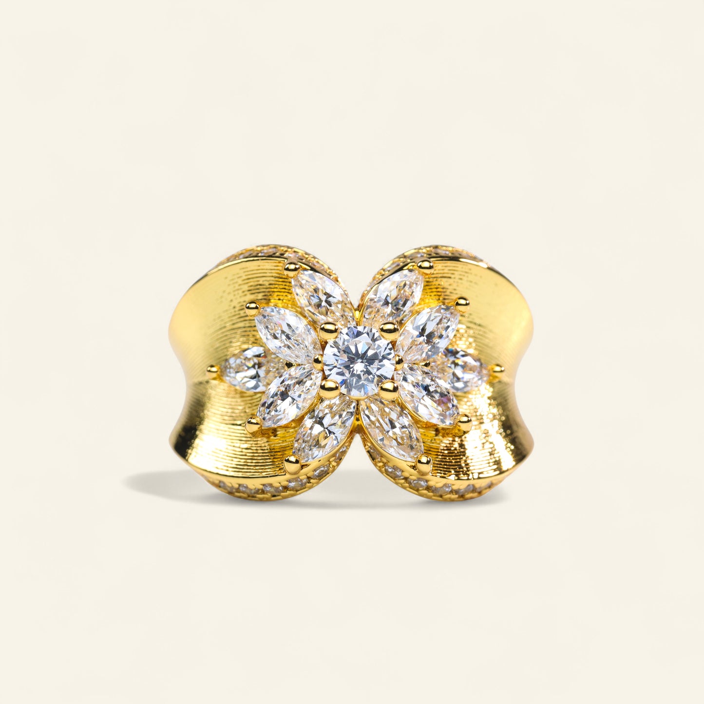 #BJ0023# Vintage Ring – Brushed Metal Finish