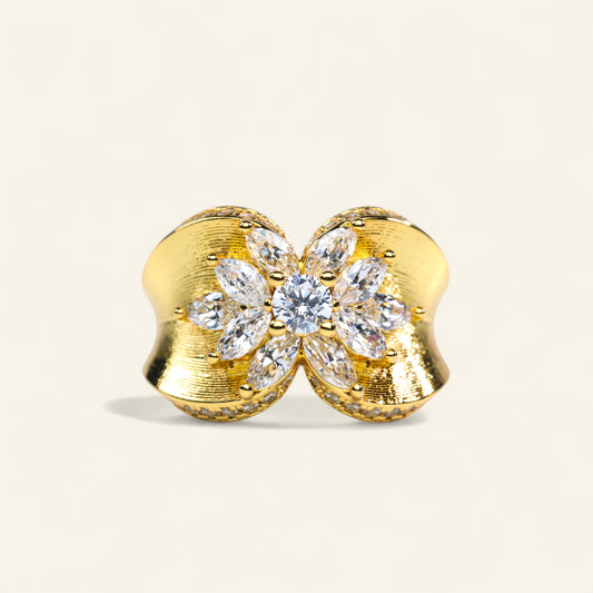 #BJ0023# Vintage Ring – Brushed Metal Finish