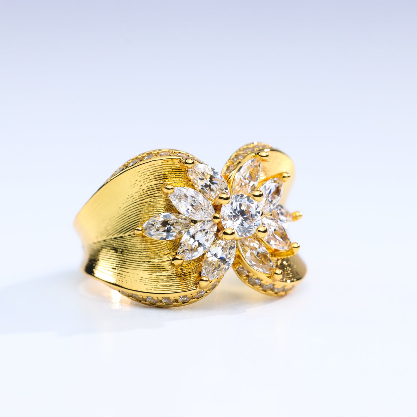 #BJ0023# Vintage Ring – Brushed Metal Finish