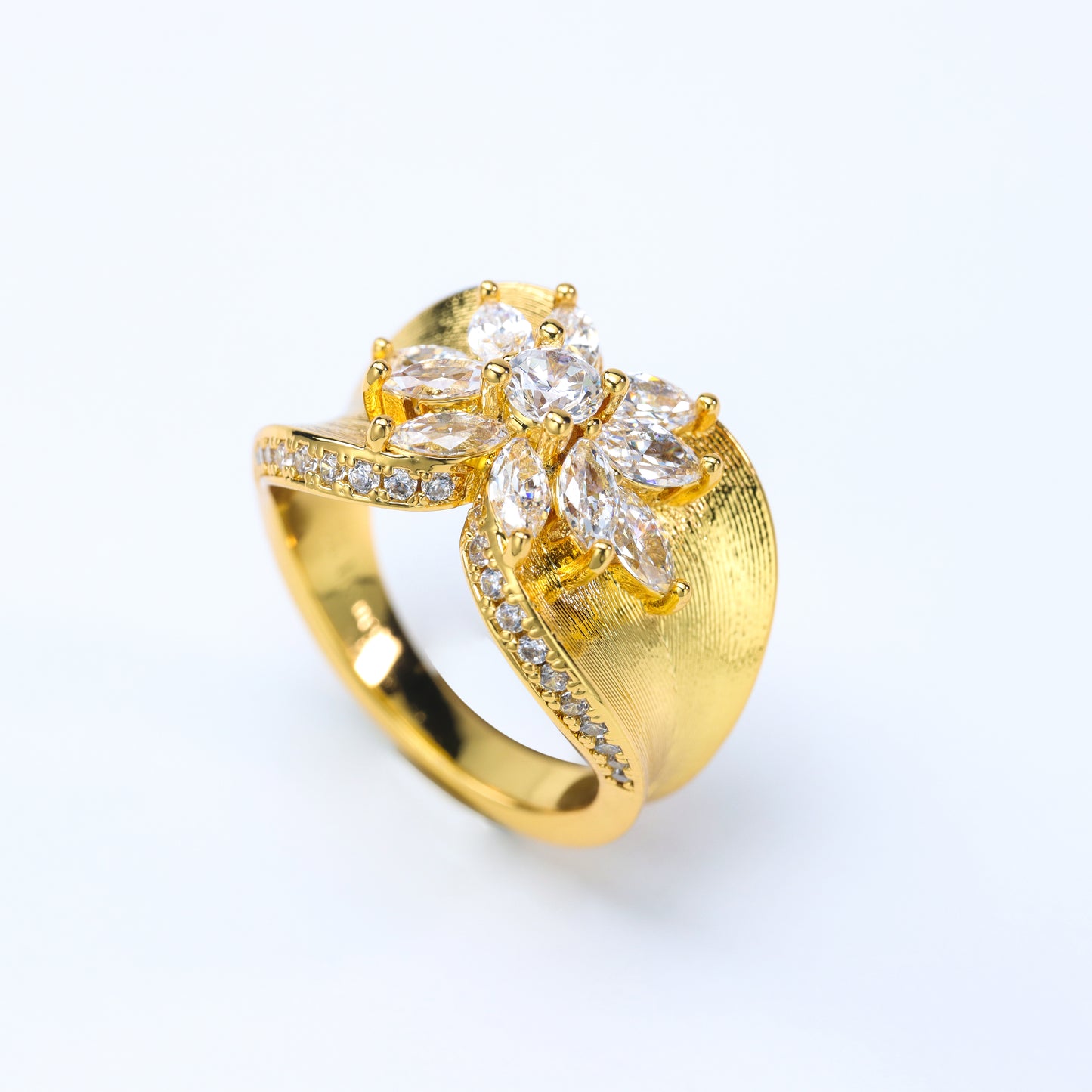 #BJ0023# Vintage Ring – Brushed Metal Finish