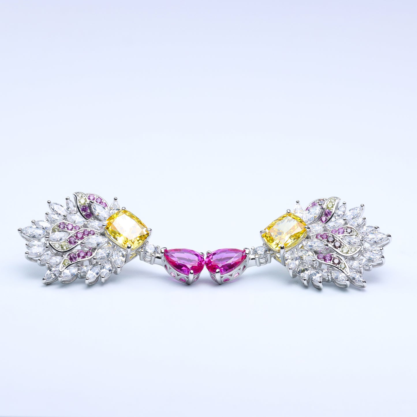 #HE0049#  Multicolor Gemstone Drop Earrings