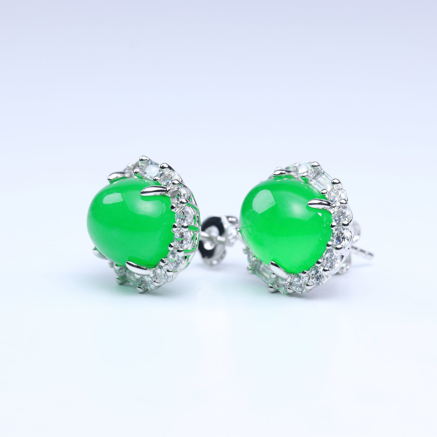 #LE0040#  Earrings with Jade  – Natural Jade Texture Design