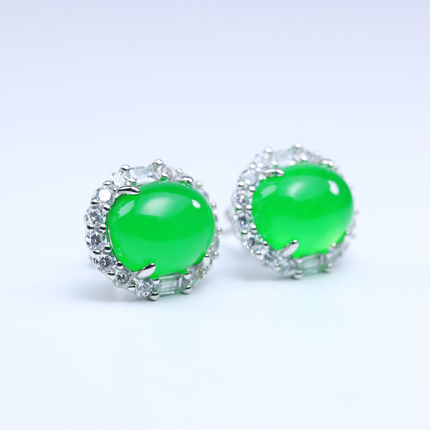 #LE0040#  Earrings with Jade  – Natural Jade Texture Design