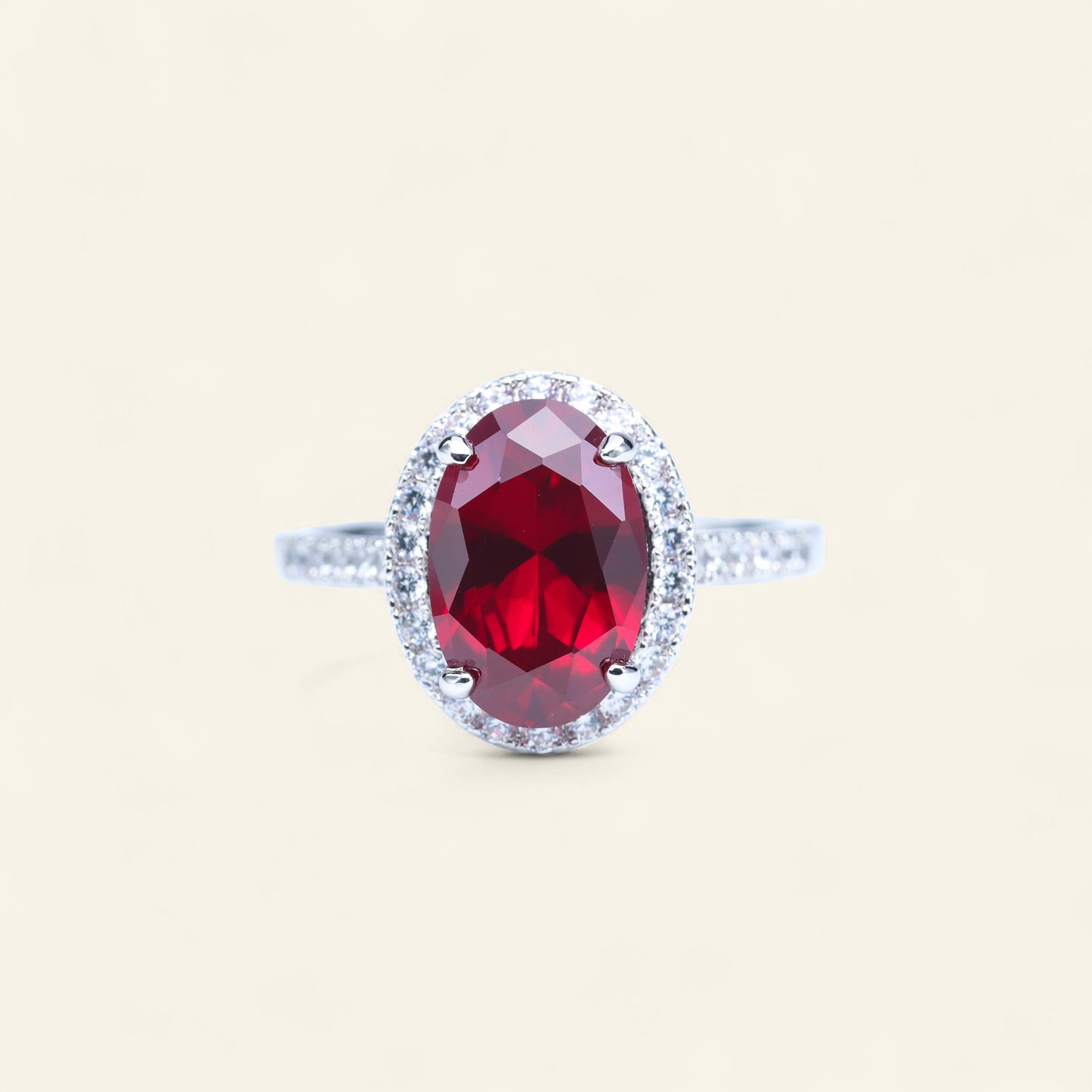 #HJ0072#  Ring with Ruby – Elegant Oval Design