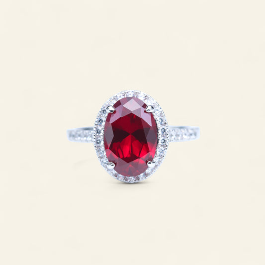 #HJ0072#  Ring with Ruby – Elegant Oval Design