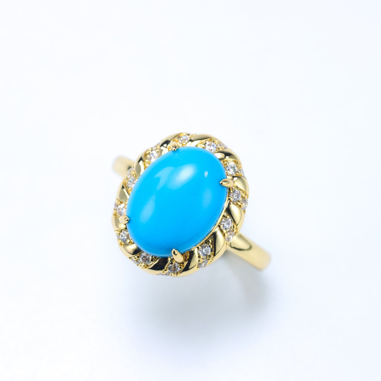 #LJ0103# Zircon Ring with Turquoise