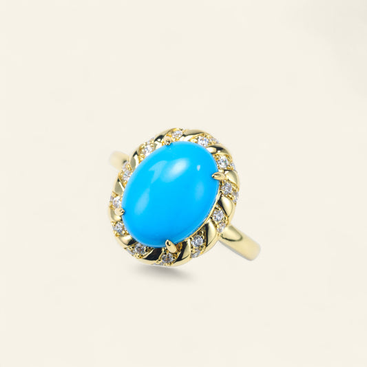#LJ0103# Zircon Ring with Turquoise