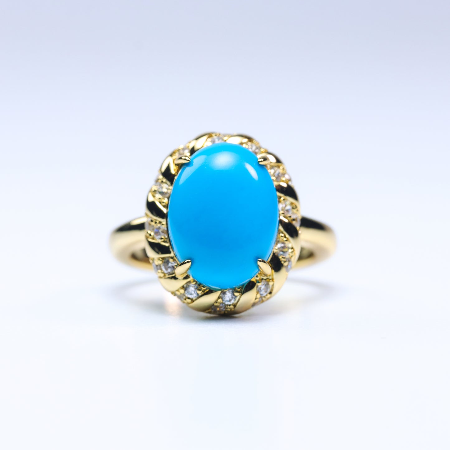 #LJ0103# Zircon Ring with Turquoise