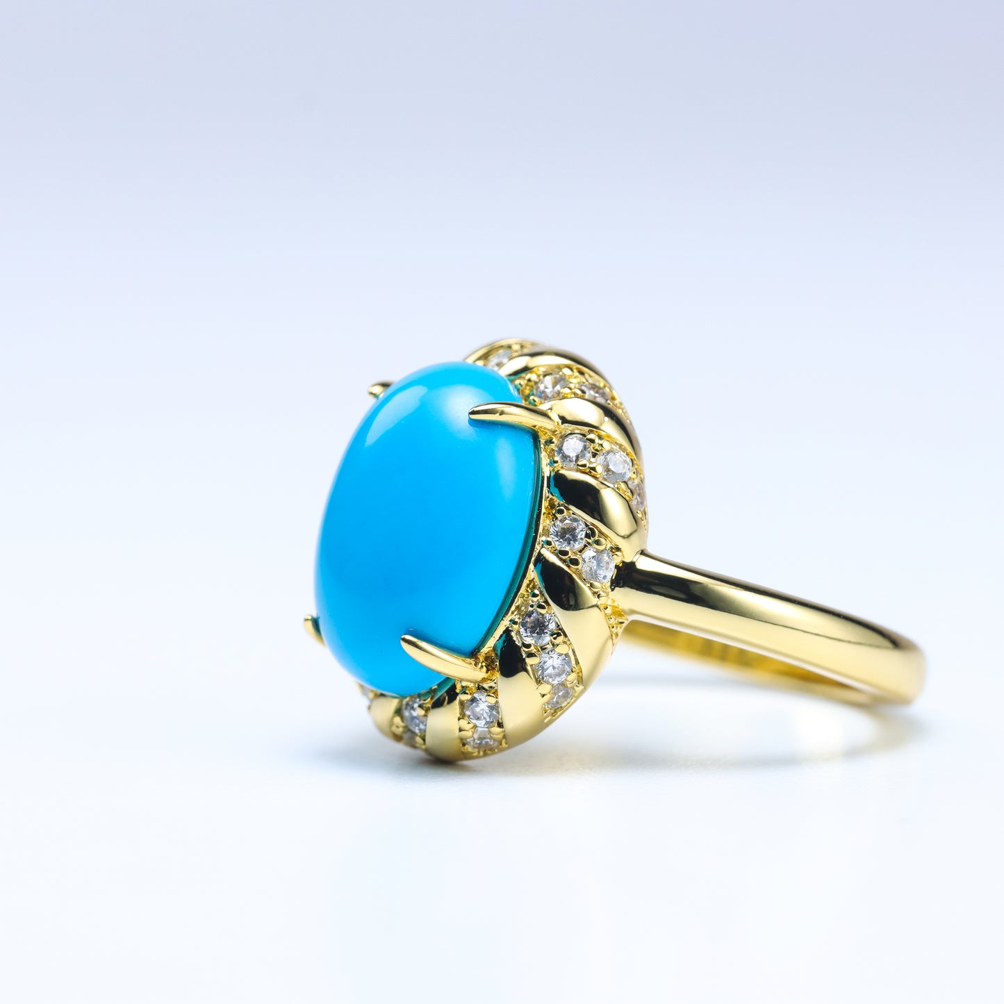#LJ0103# Zircon Ring with Turquoise