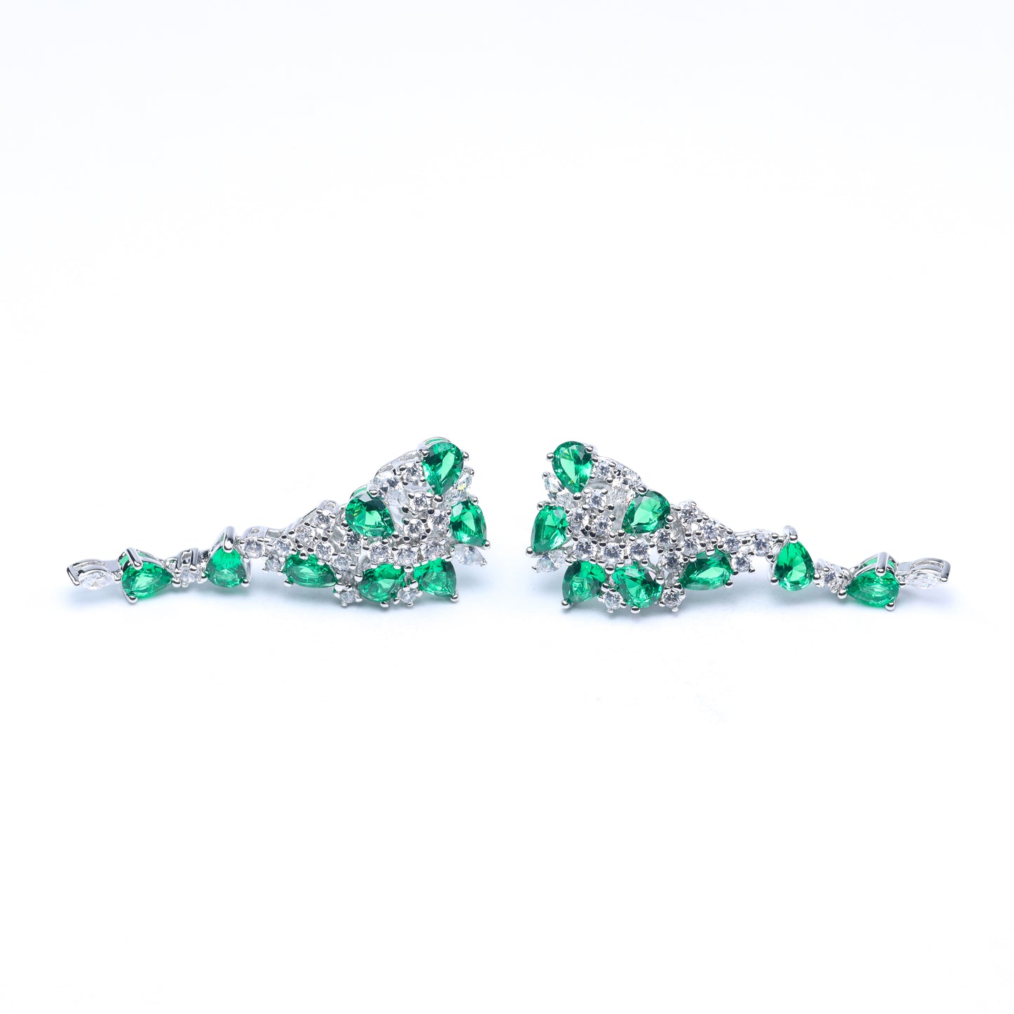 #LE0133# Ear Studs with Green Gemstone