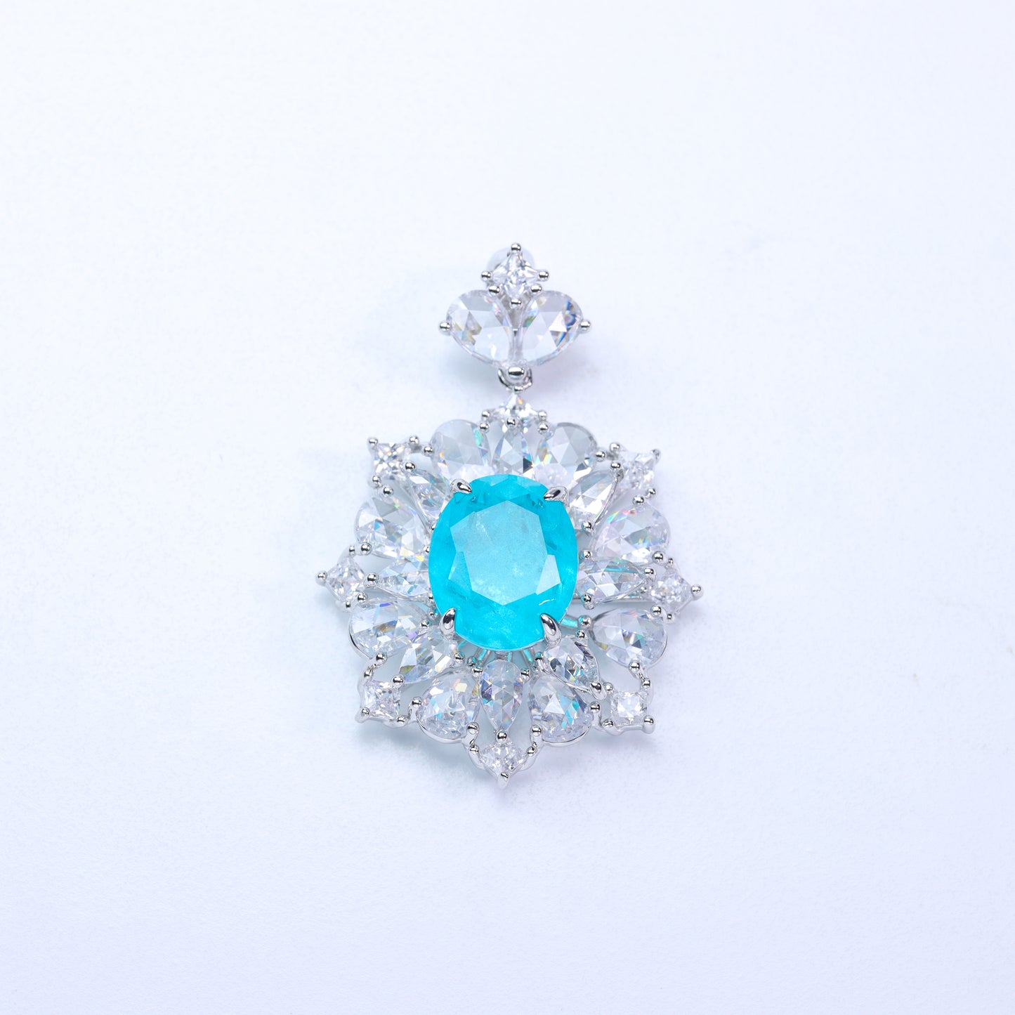 #LD004# Paraiba Pendant | Zircon Pave