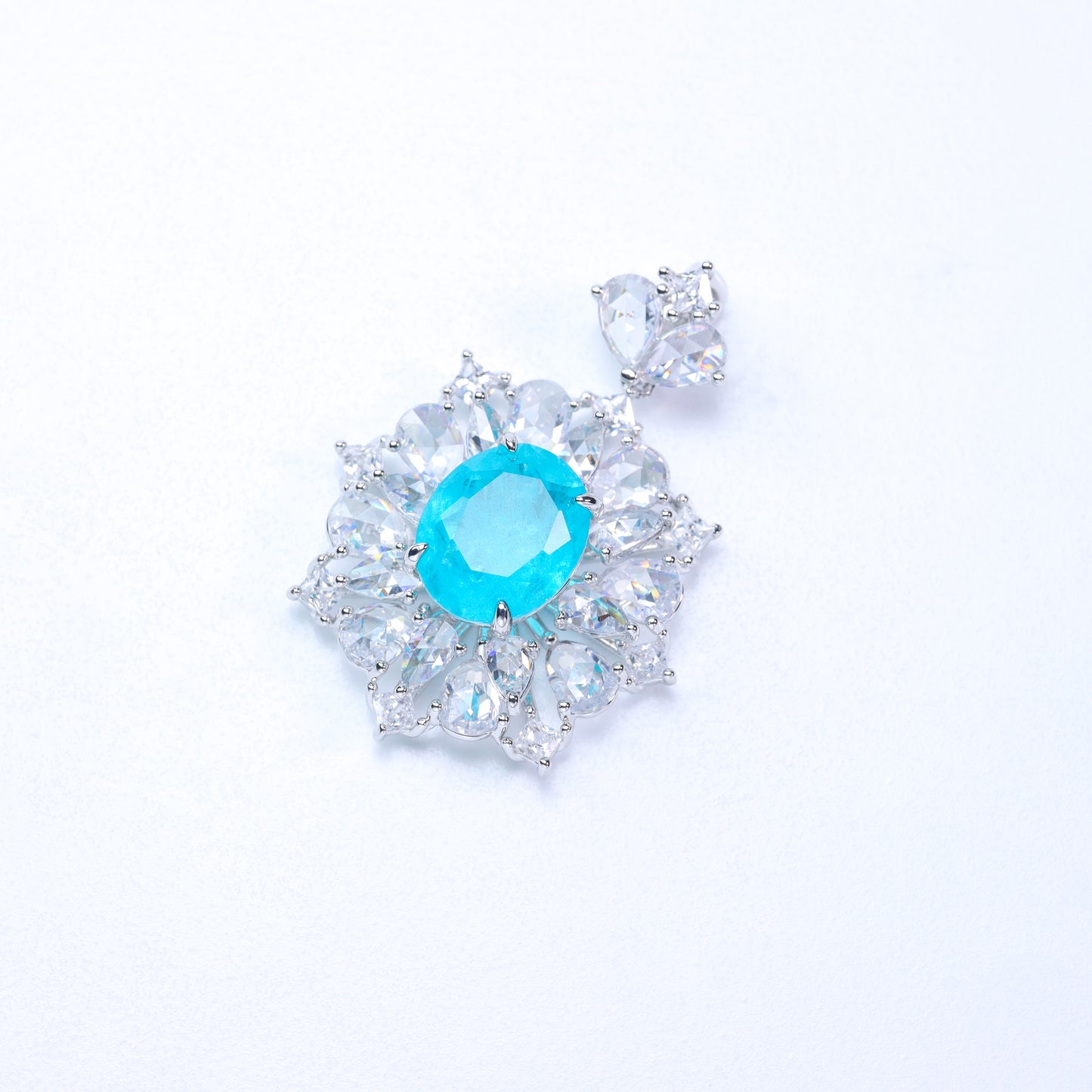 #LD004# Paraiba Pendant | Zircon Pave