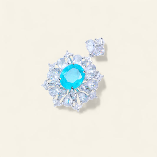 #LD004# Paraiba Pendant | Zircon Pave