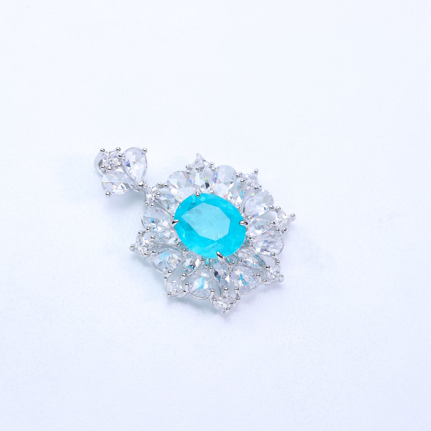 #LD004# Paraiba Pendant | Zircon Pave