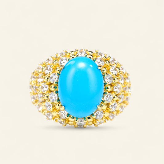 #LJ0103# Zircon Ring with Turquoise