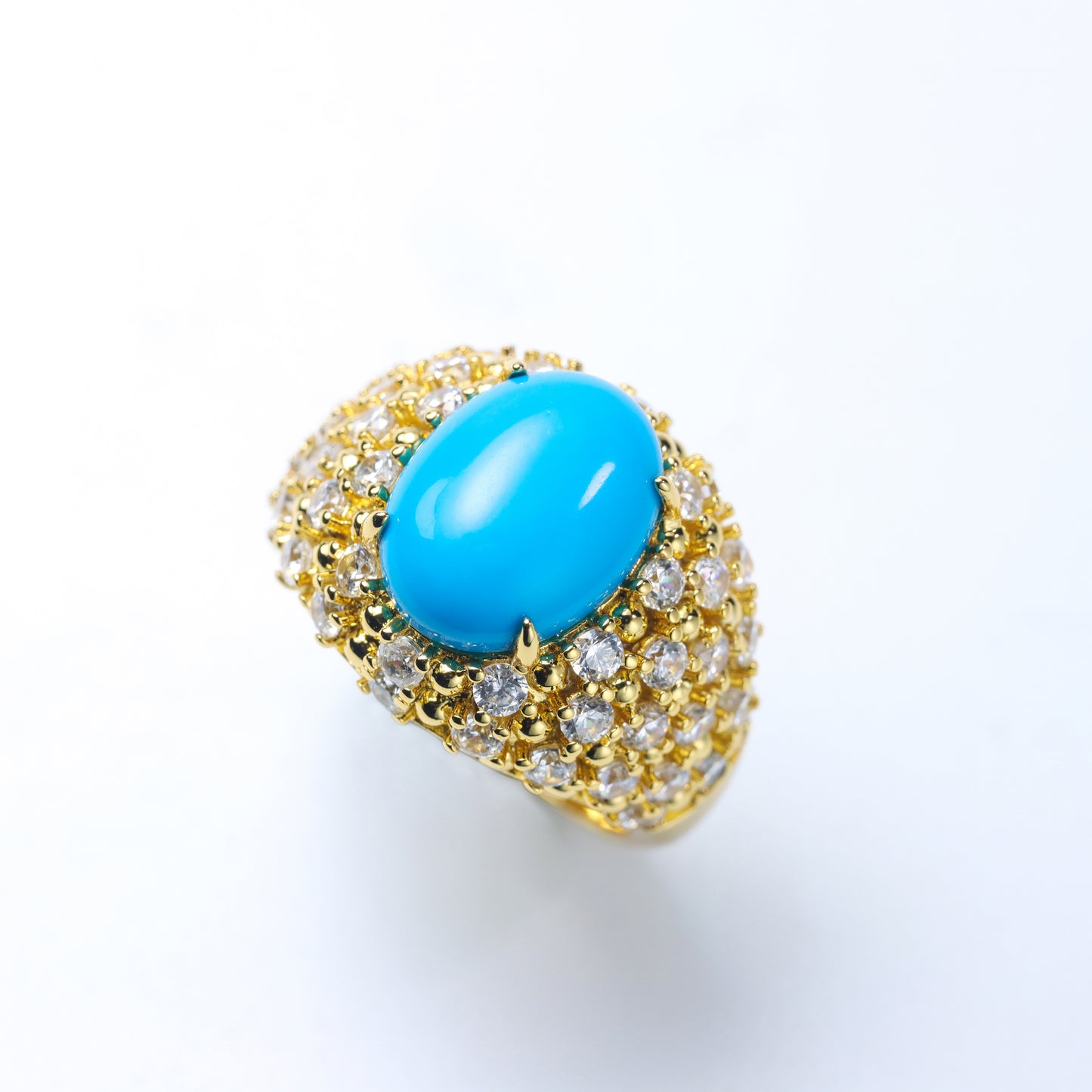 #LJ0103# Zircon Ring with Turquoise