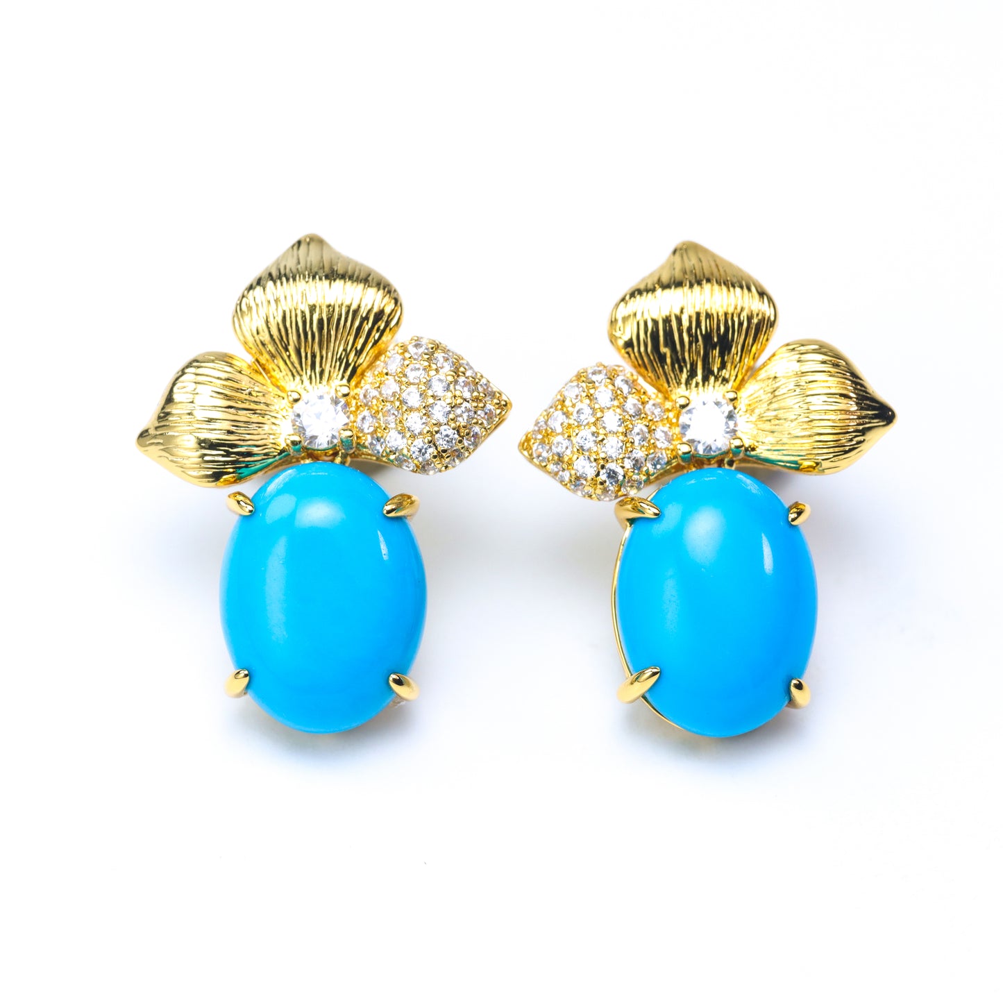 #E120034# Zircon Earrings with Turquoise