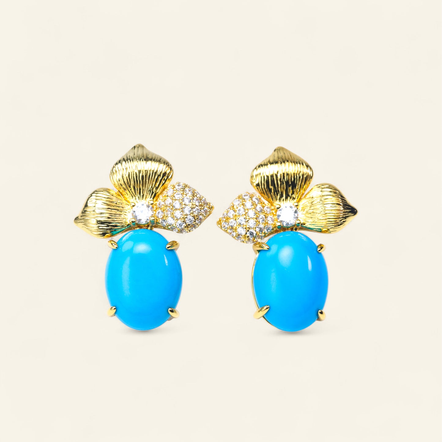 #E120034# Zircon Earrings with Turquoise