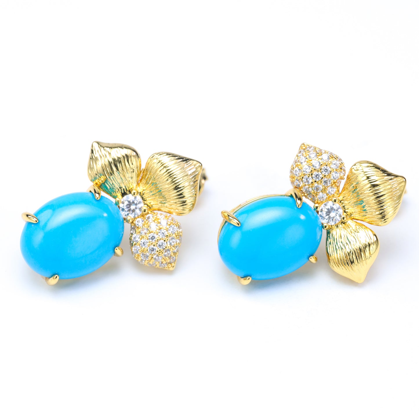 #E120034# Zircon Earrings with Turquoise
