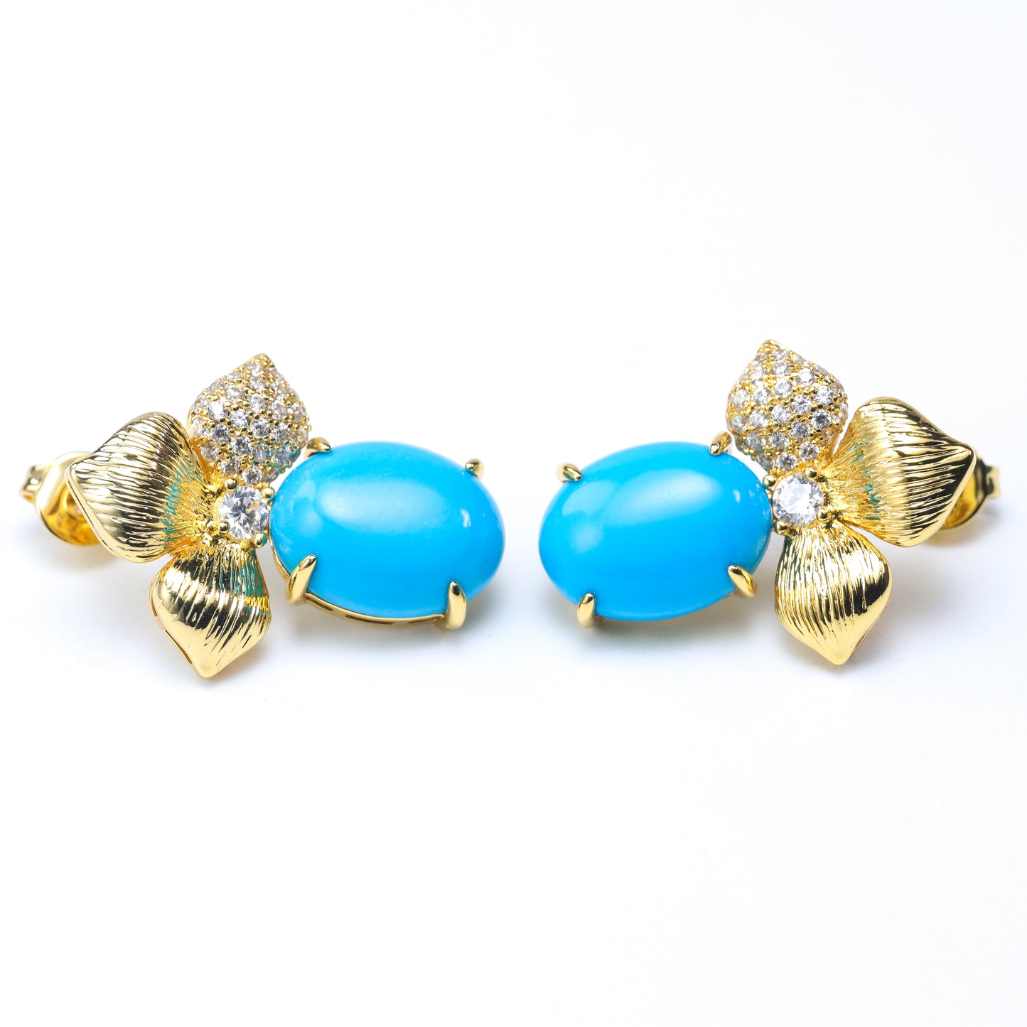 #E120034# Zircon Earrings with Turquoise
