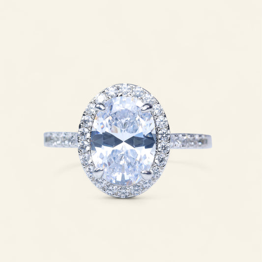 #BJ0013# 2-Carat Diamond 24K Gold-Plated Zirconia Ring
