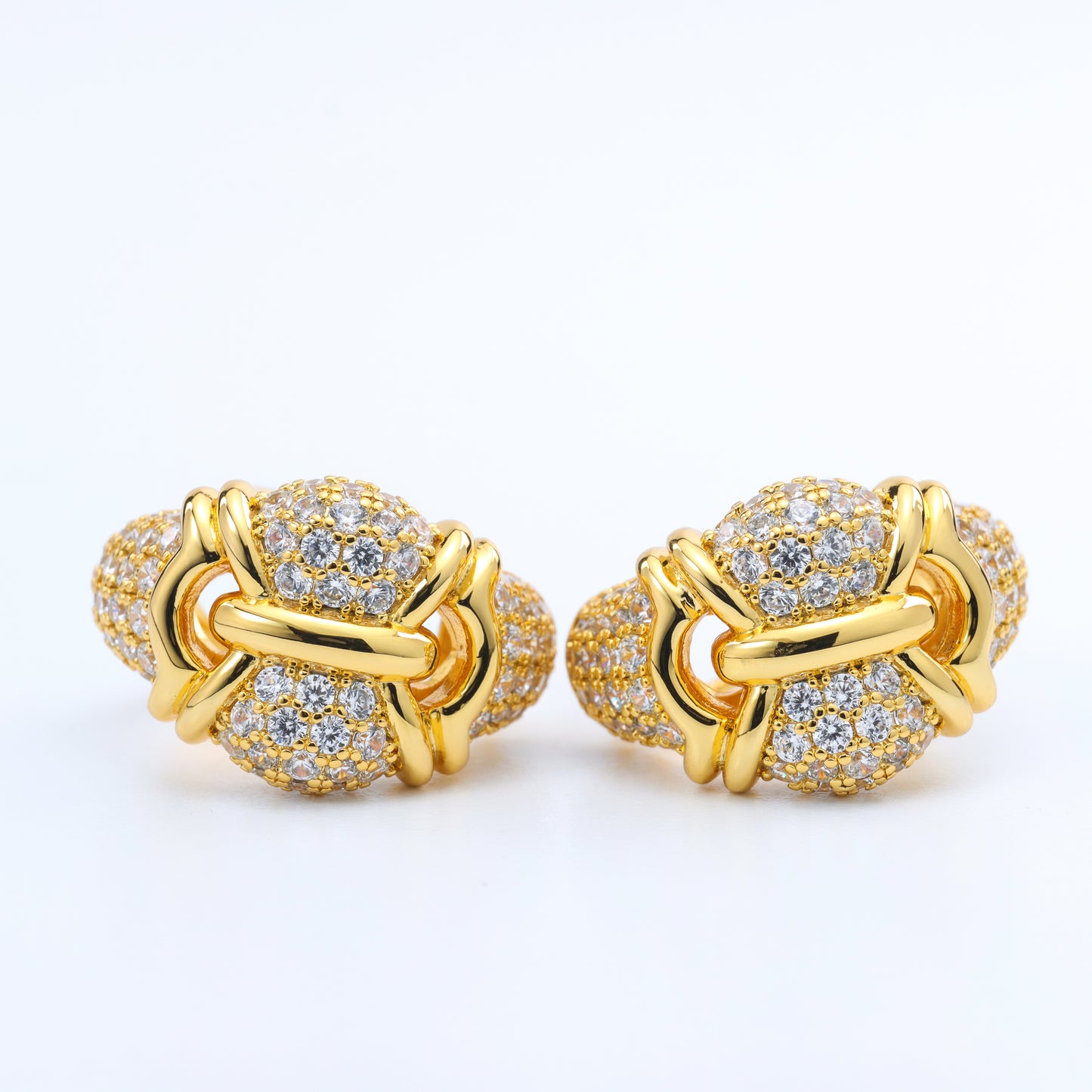 #BE0234# Zircon Stud Earrings – Medieval Retro Style