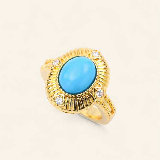 #RE120012# Vintage-Style Ring with Turquoise