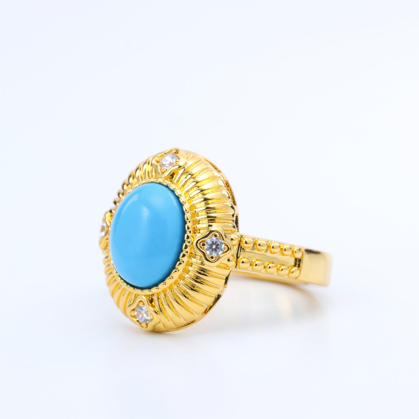 #RE120012# Vintage-Style Ring with Turquoise