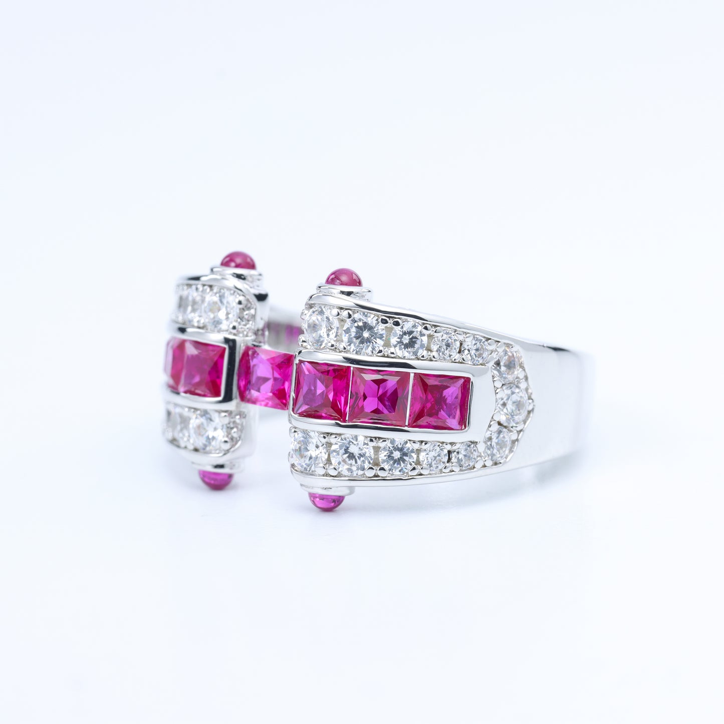 #HJ0195# Ruby & Zircon Statement Ring