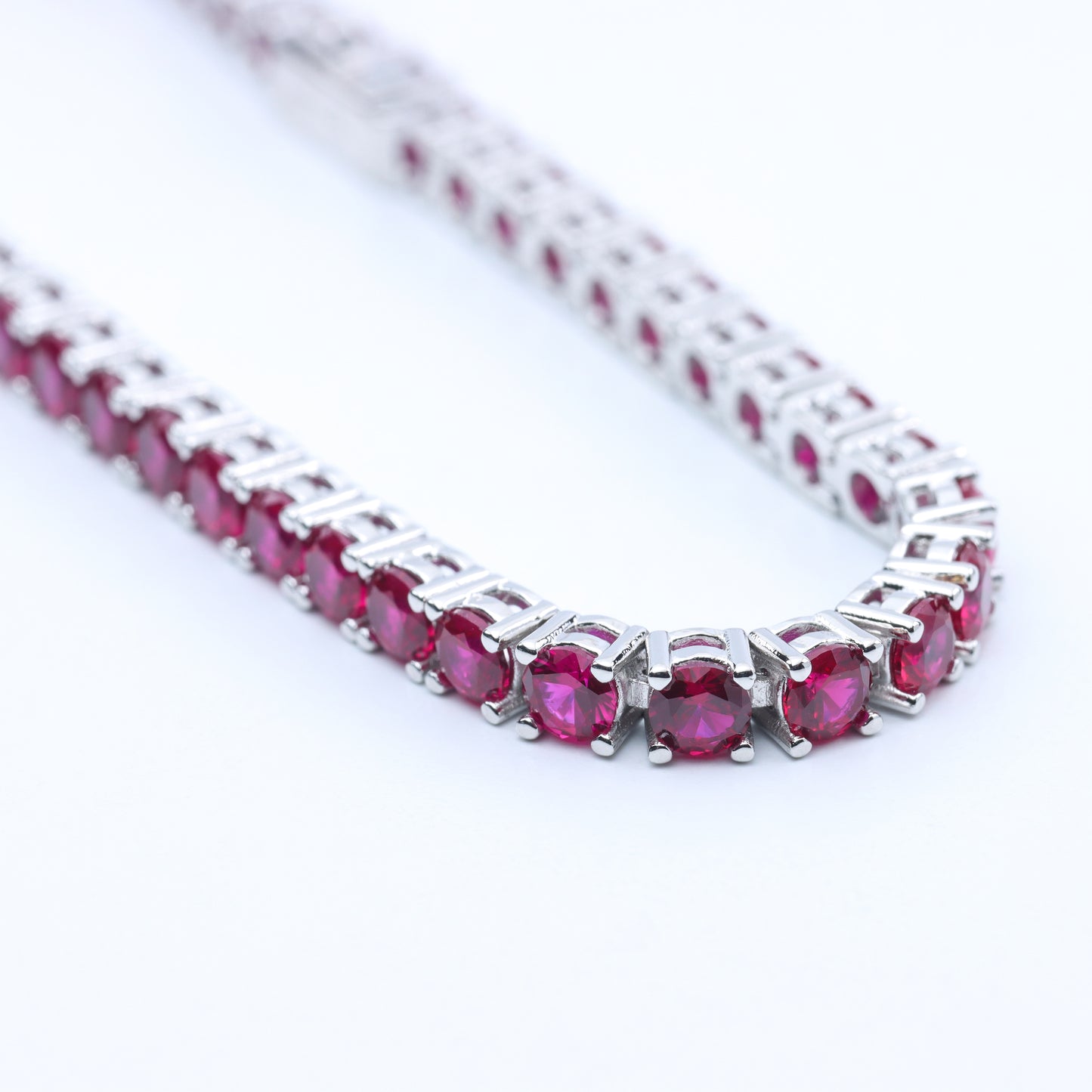 #B120123# Bracelet with Lab-Created Rubies| 16cm / 17cm / 18cm