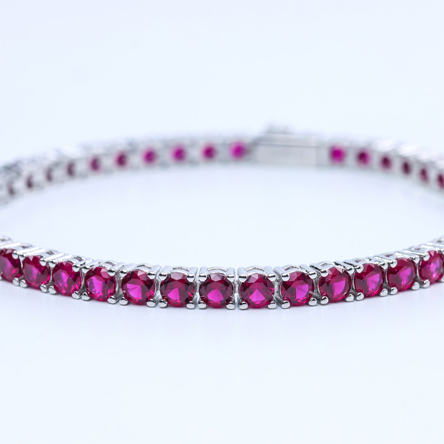 #B120123# Bracelet with Lab-Created Rubies| 16cm / 17cm / 18cm