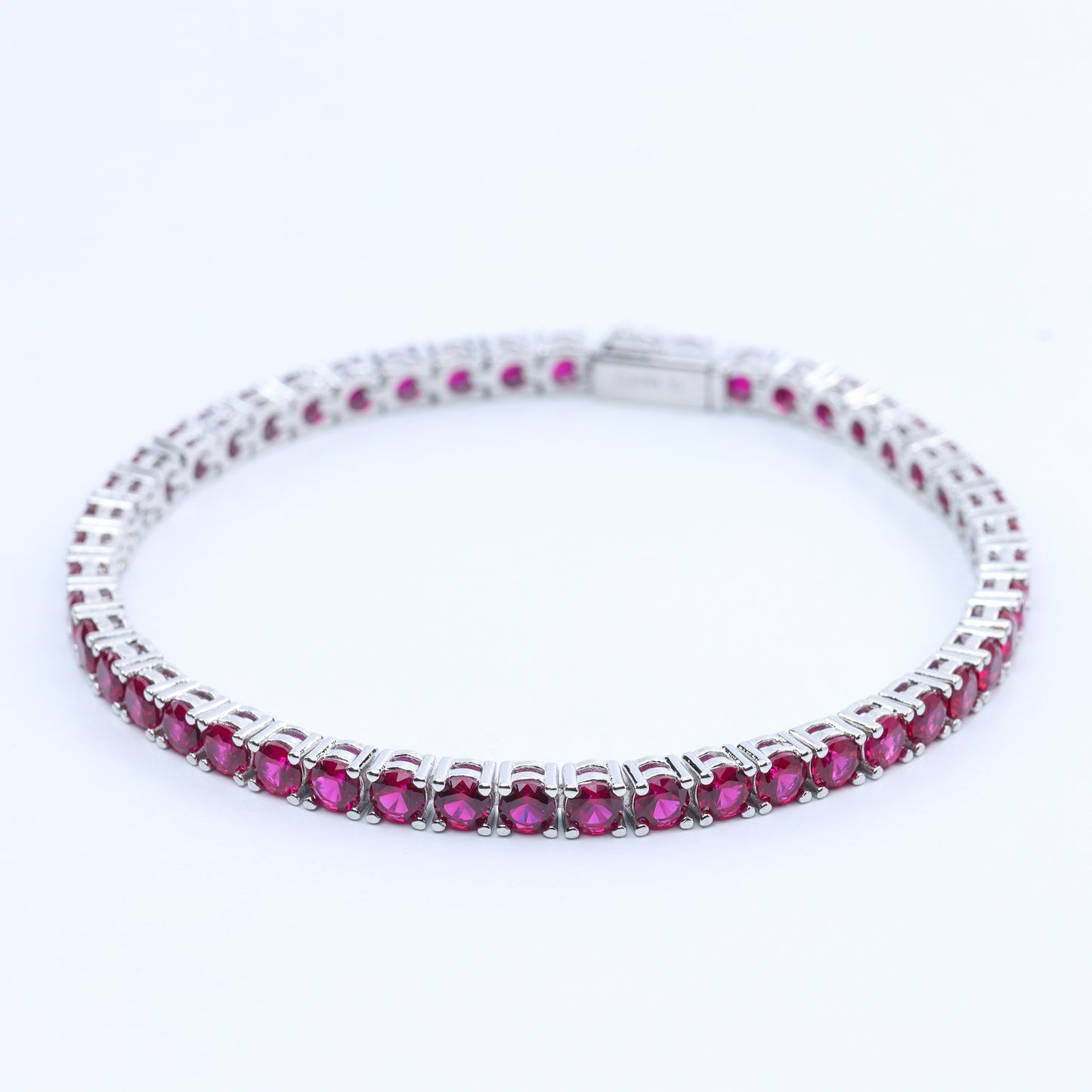 #B120123# Bracelet with Lab-Created Rubies| 16cm / 17cm / 18cm