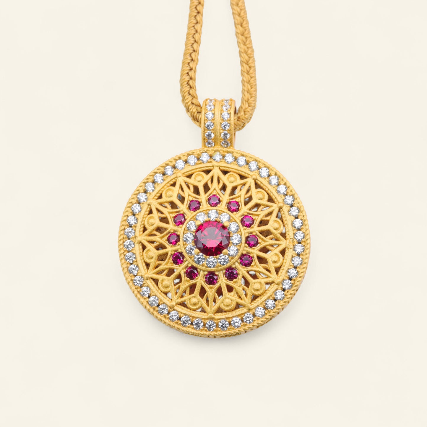 #NL120048# Necklace with Zircon & Ruby Pendant