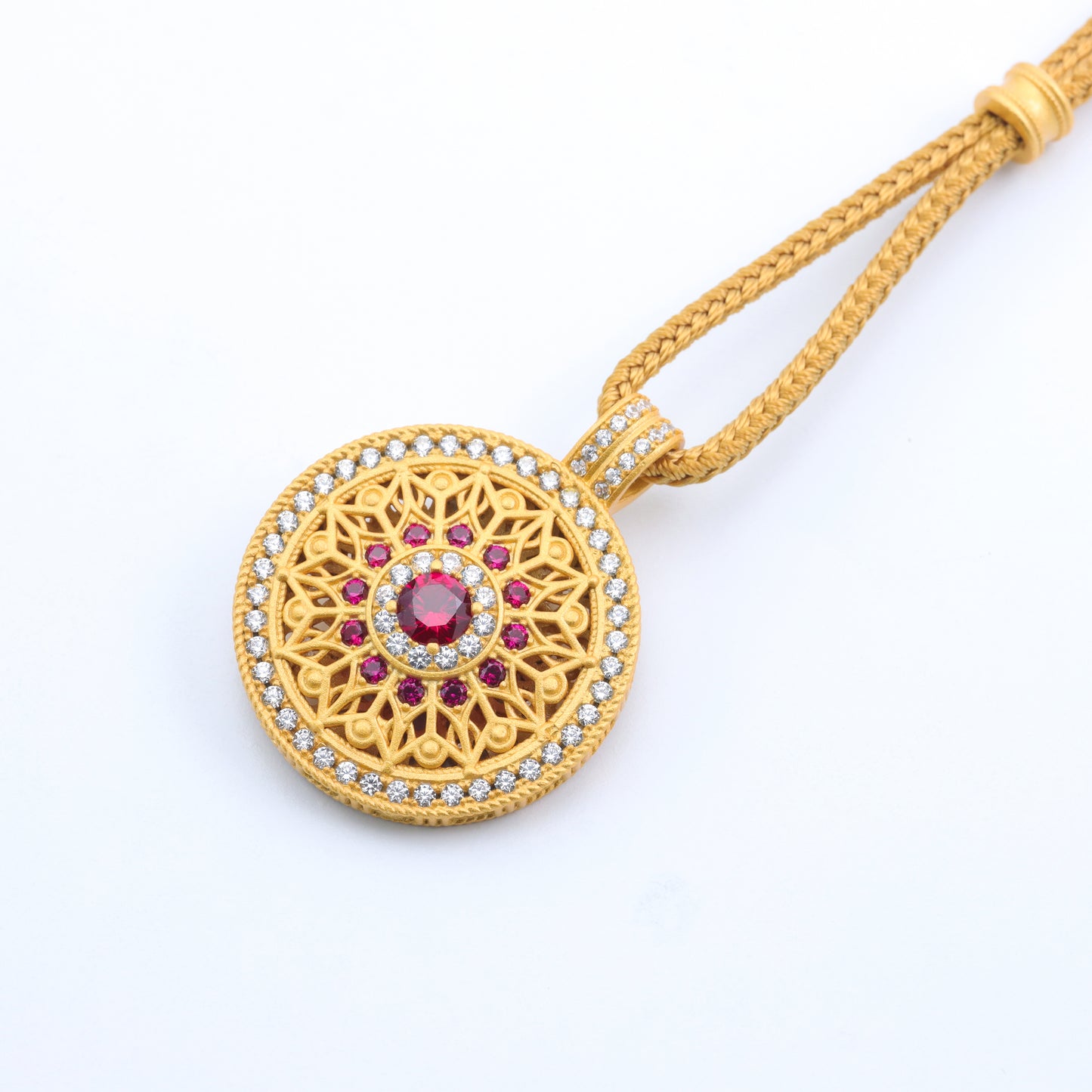 #NL120048# Necklace with Zircon & Ruby Pendant