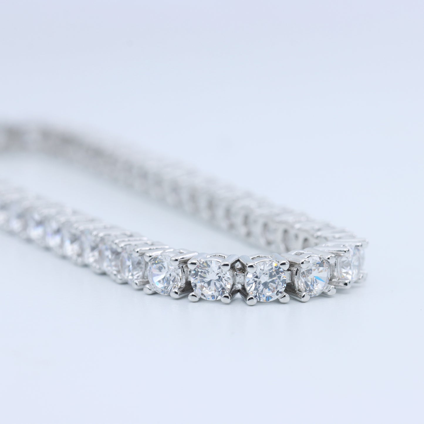 #B1705#  Zircon Tennis Bracelet – Elegant Round