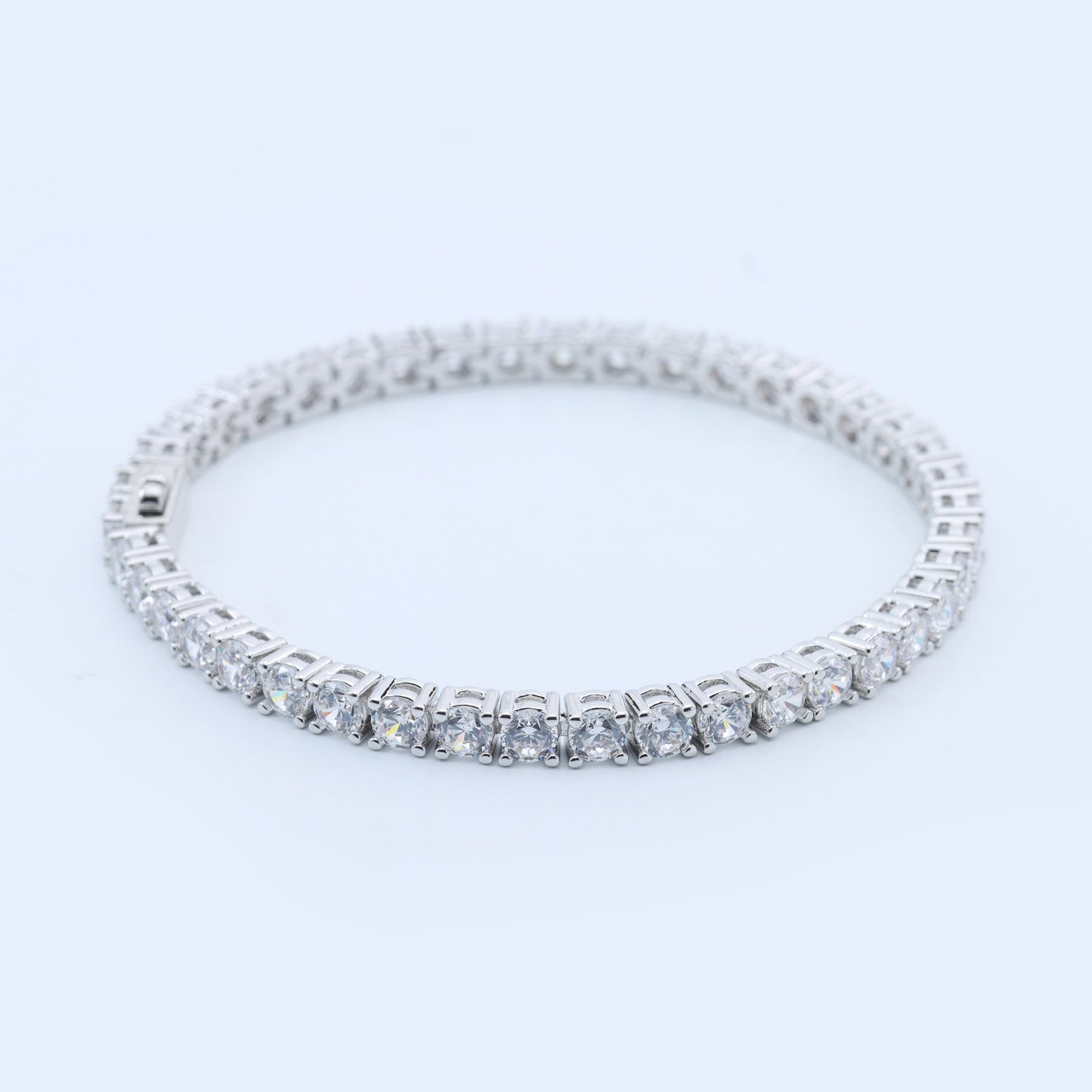 #B1705#  Zircon Tennis Bracelet – Elegant Round