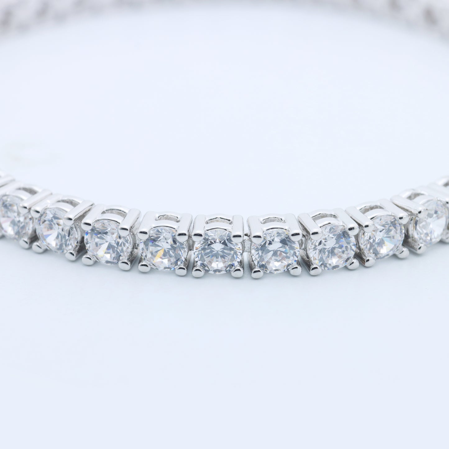 #B1705#  Zircon Tennis Bracelet – Elegant Round