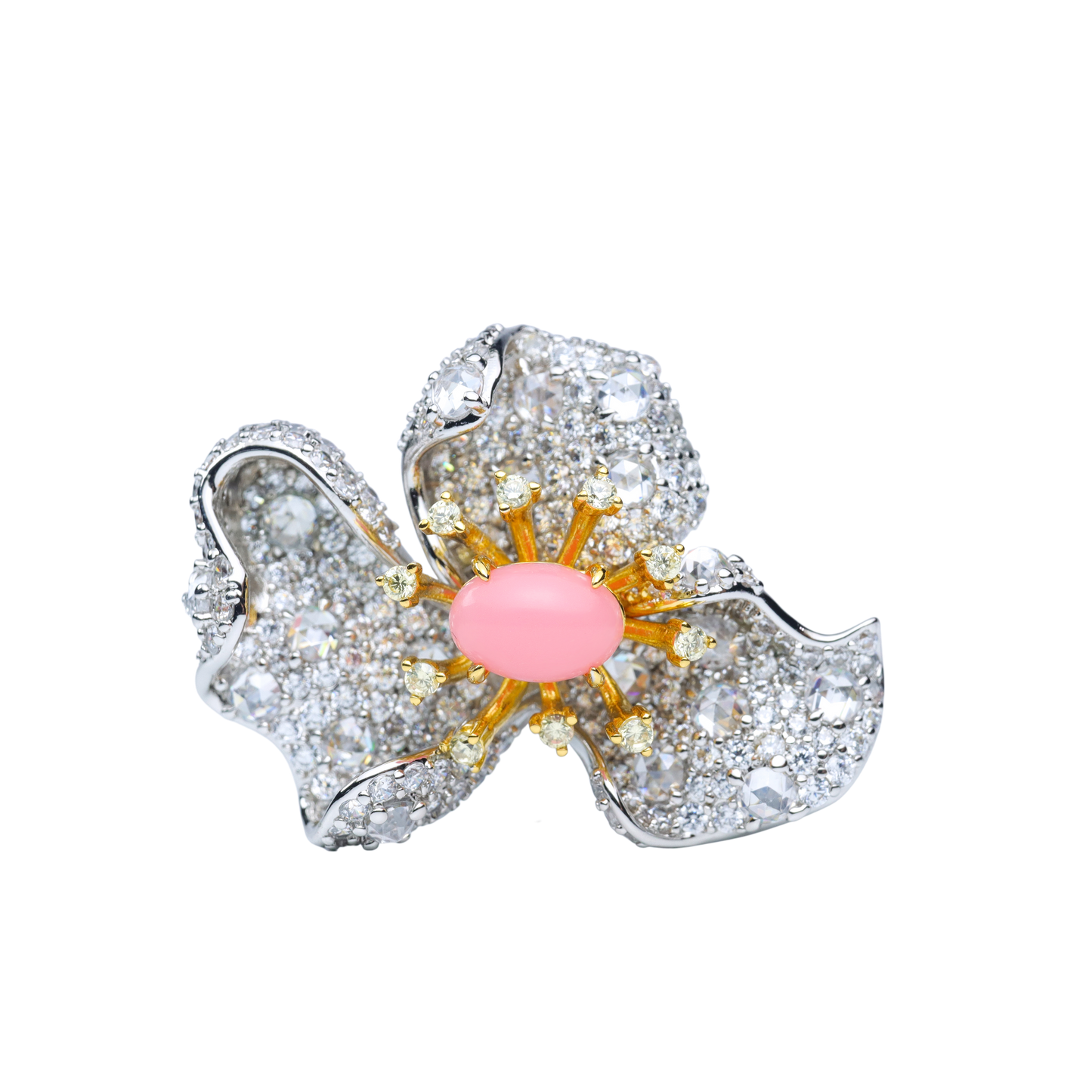 #FJ0061#  Ring with Pink Conch Pearl Center