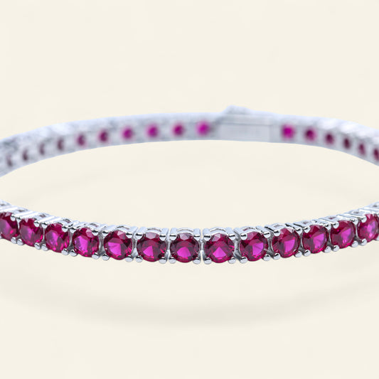 #B120123# Bracelet with Lab-Created Rubies| 16cm / 17cm / 18cm